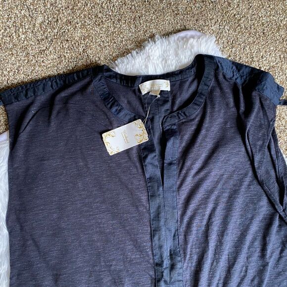 Weekend Linen Blend Too Blue Sleeveless MISSING STRING Size XL Lightweight - Picture 3 of 9